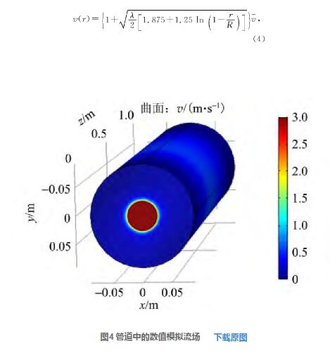 圖4 管道中的數值模擬流場